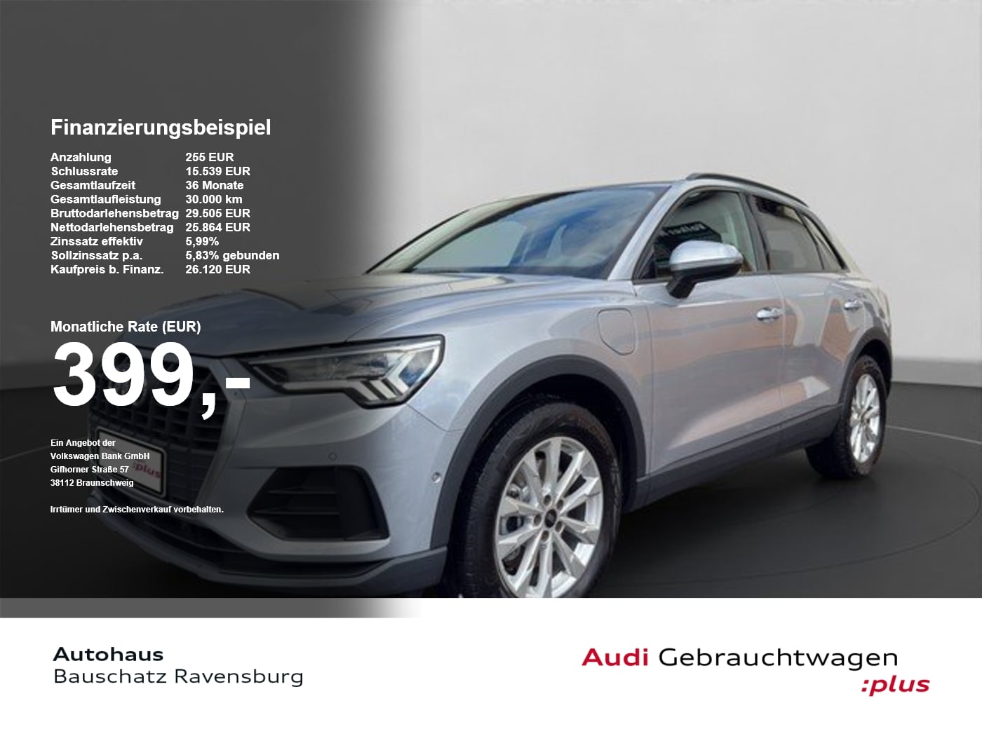 Audi Q3 45 TFSI e LED*AHK*SOUND*RFK*NAVI*SZH*PRIVACY PDC DynLicht el.Heck Virtual