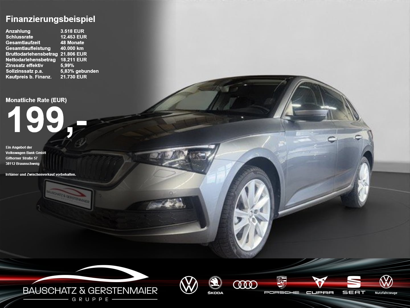 Skoda Scala 1.5 TSI Tour Ambition *LED*RFK*ACC*NWS*SZ* LED PDC DynLicht Kam. SpurH  SHZ