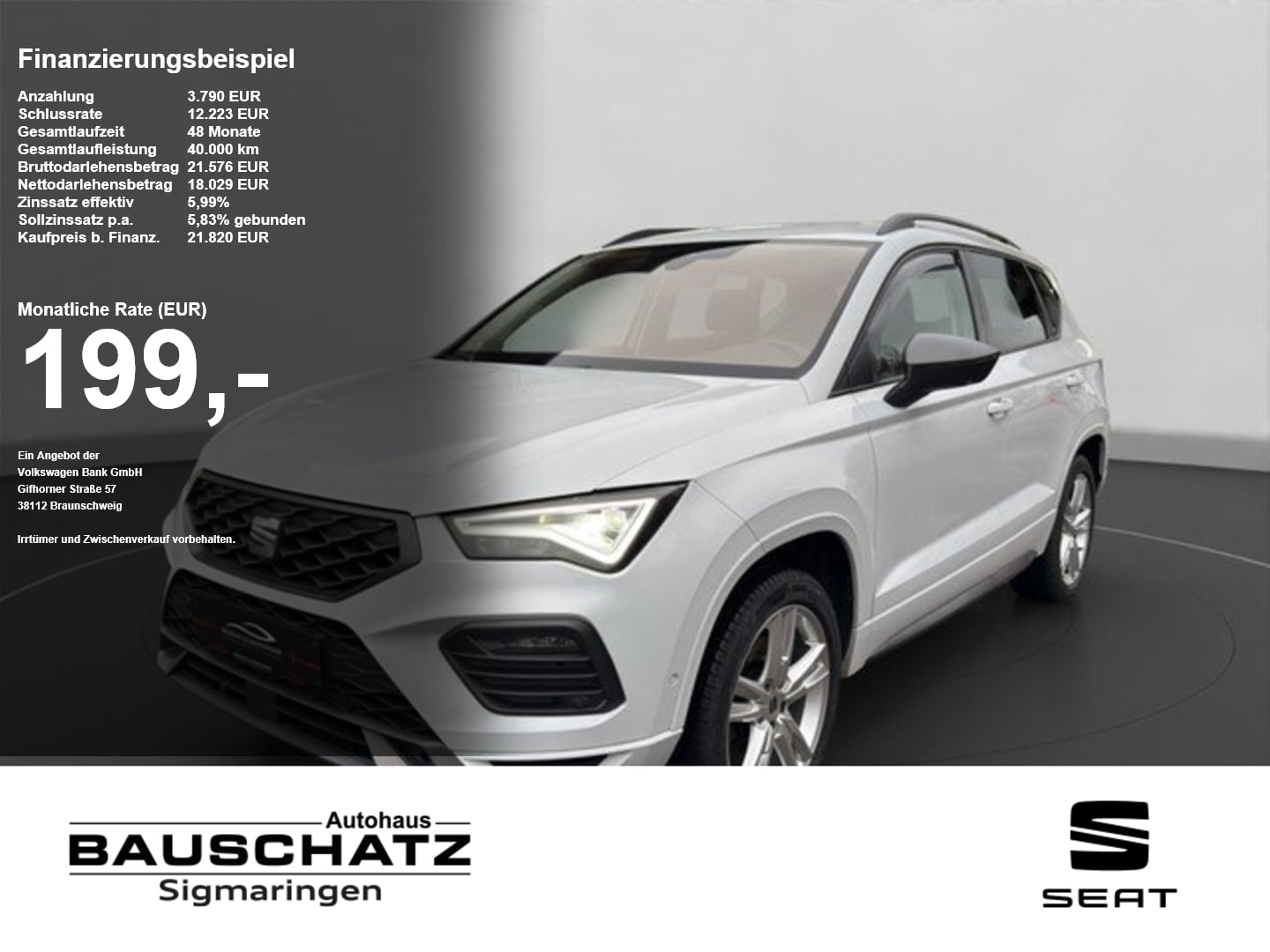 Seat Ateca 2.0 TDI FR AHK*STHZ*LED*NAVI*ACC*VIRTUAL AHK Standh. Sportp.