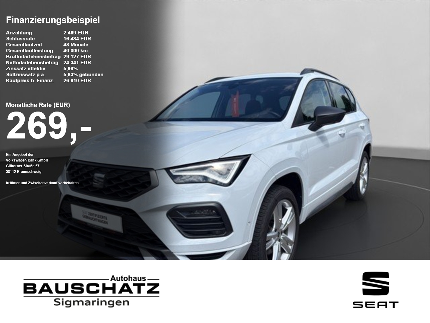 Seat Ateca 2.0 TDI DSG FR *LED*STHZ*KESSY*RFK*AHK* Navi DynLicht SpurH