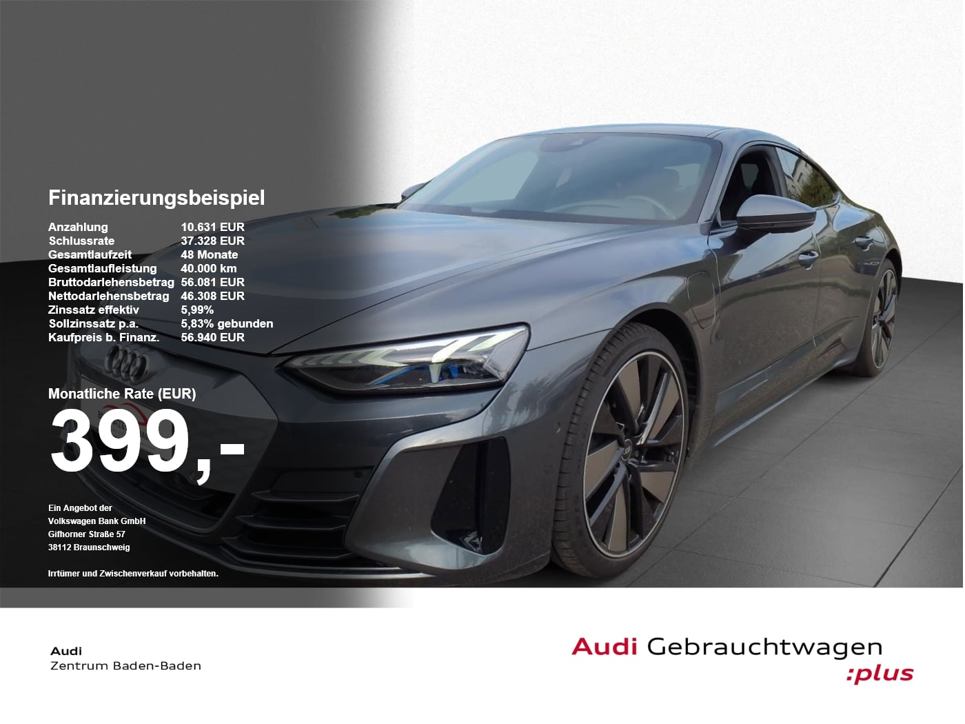 Audi e-tron GT basis quattro *PANO*B&O*MATRIX* PDC SpurH KeyLess SITZBEL.