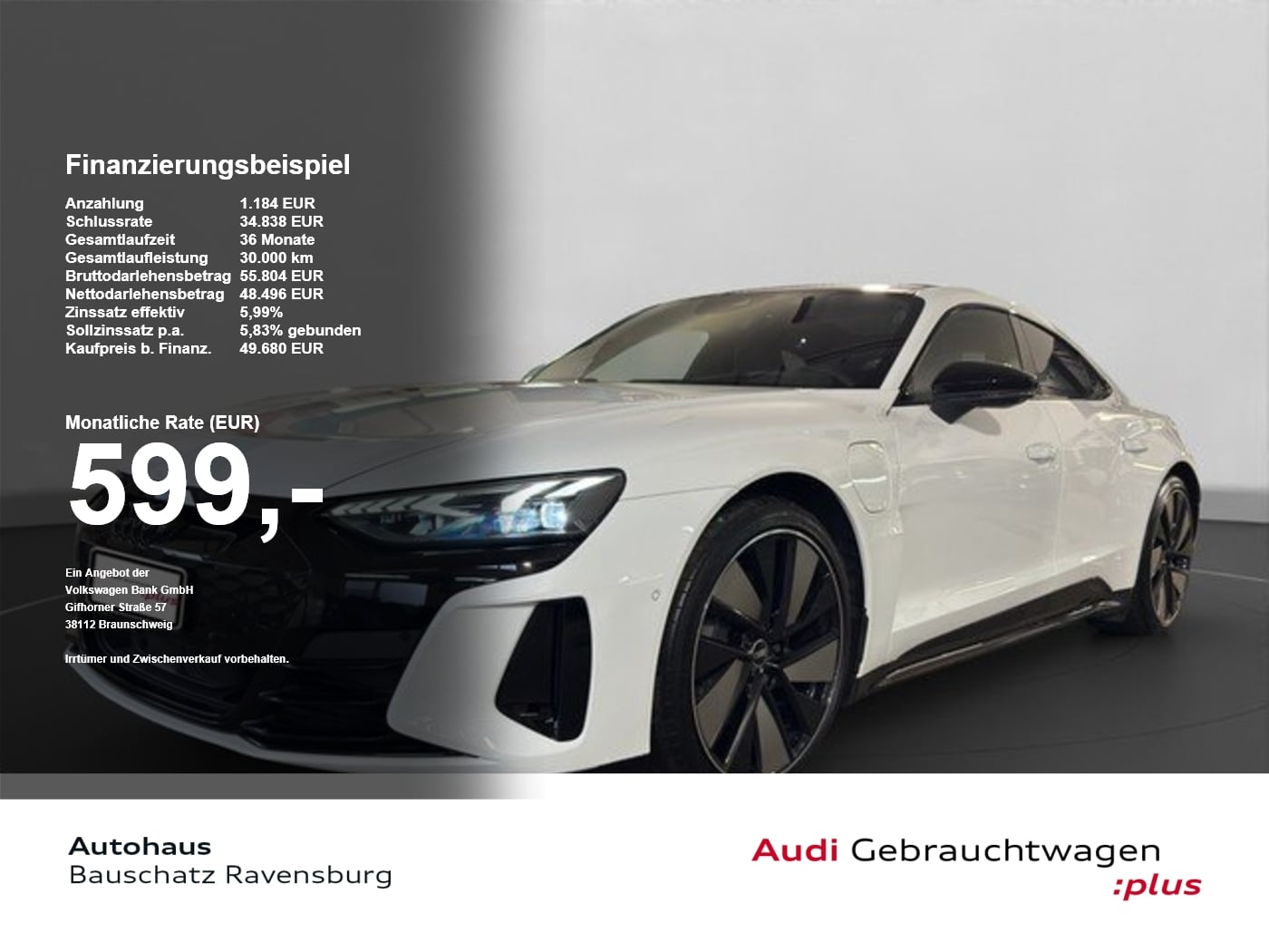 Audi e-tron GT quattro *DYNAMIK*OPTIK*MATRIX*TOP-VIEW HUD Luft Navi SD W-Pumpe