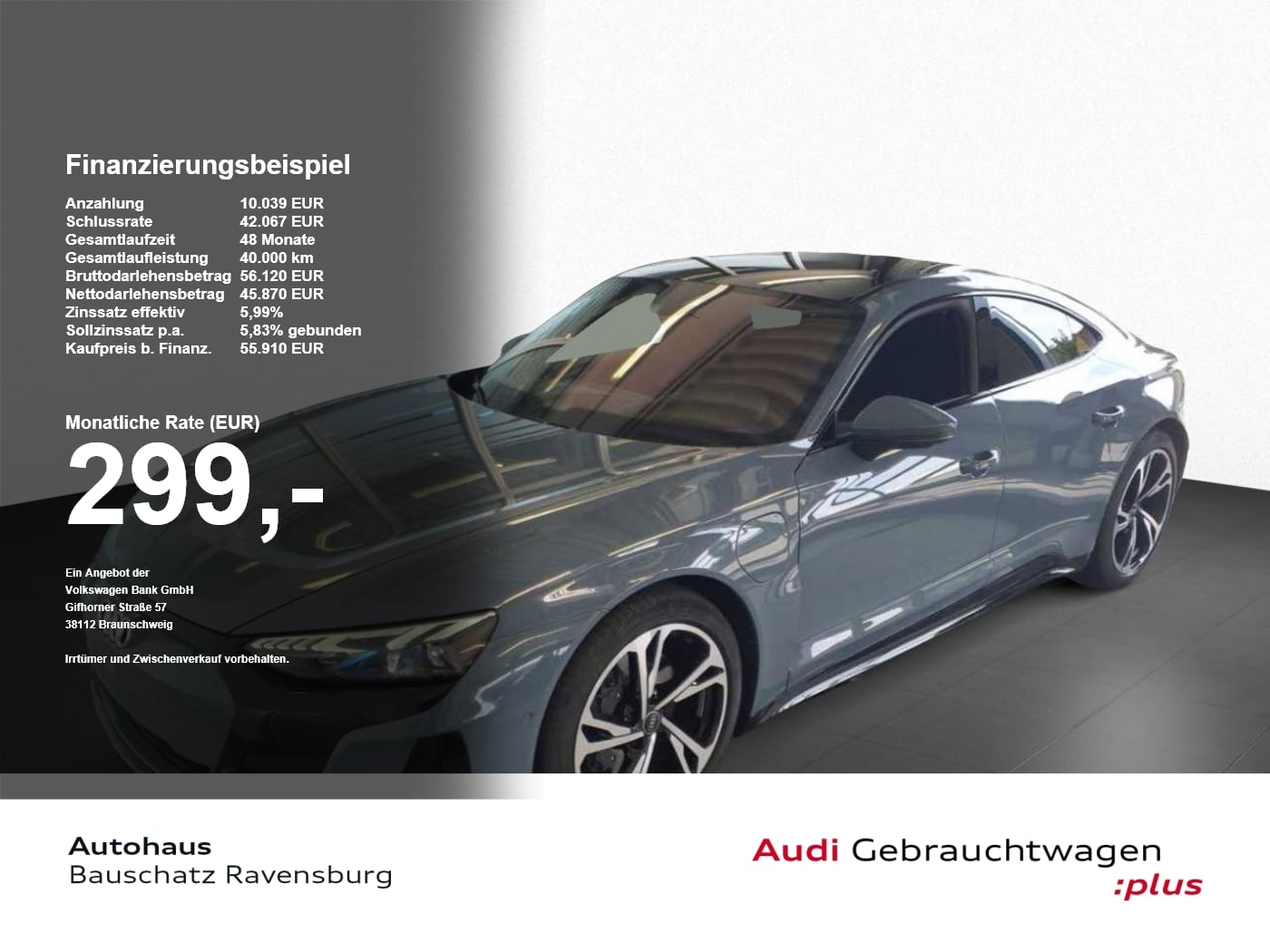 Audi e-tron GT quattro *LUFT*MATRIX*B&O*OPTIK*HuD* Akustikglas PDC SpurH