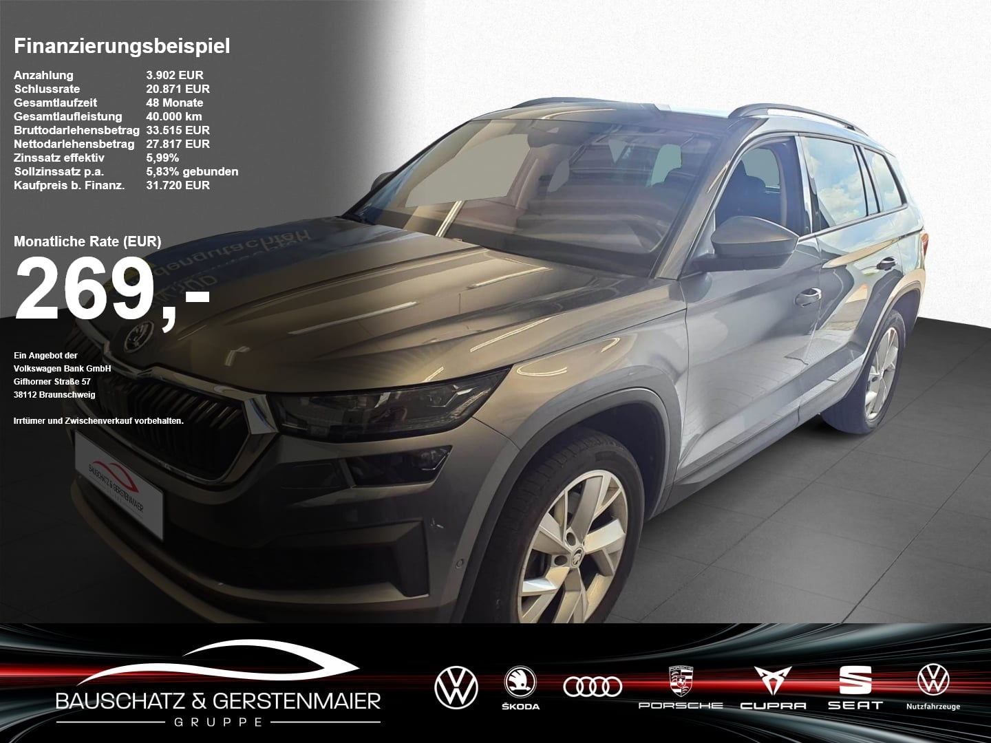 Skoda Kodiaq 2.0 TDI 4x4 DSG Ambition *AHK*LED*ACC* AHK LM Navi PDC