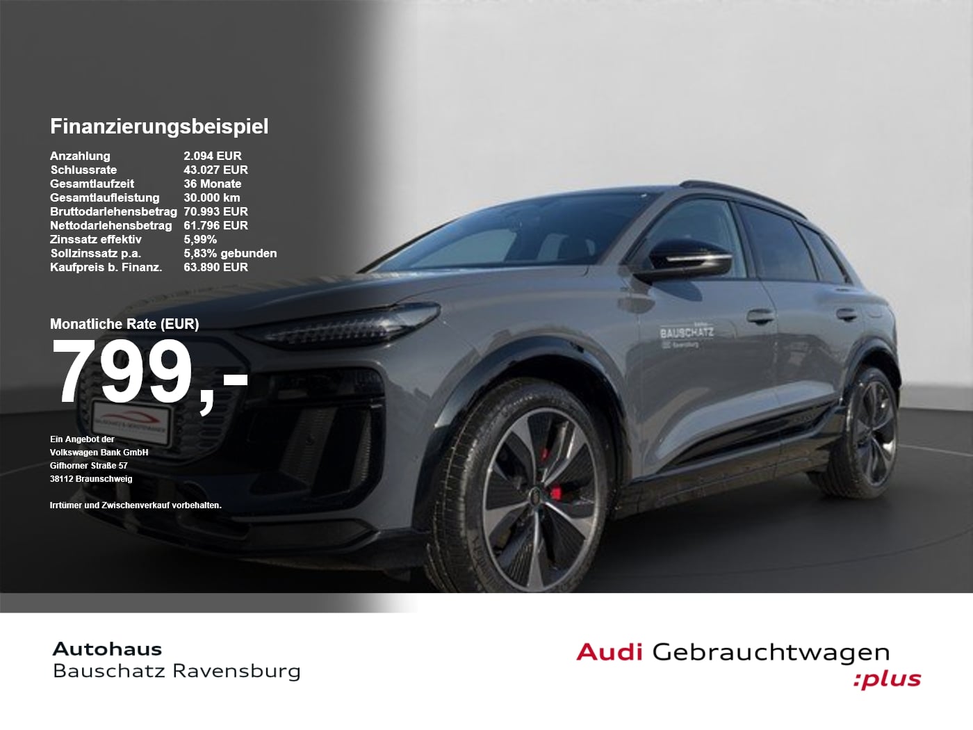 Audi Q6 e-tron 285 Edition One Grey *MATRIX*PANO*B&O*