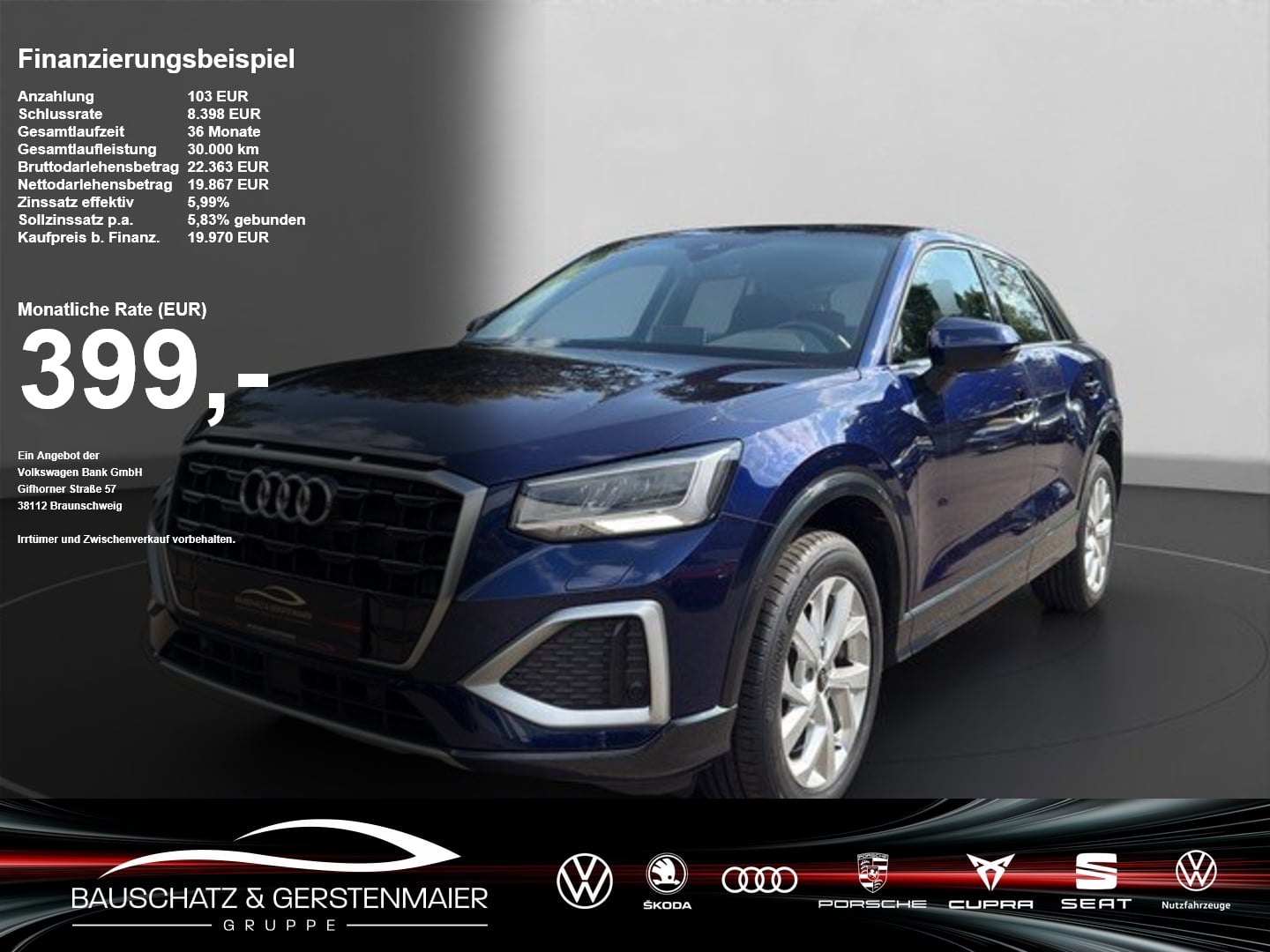 Audi Q2 30 TDI advanced *LED*NAVI*SZH*KESSY*SIDE* SpurH el.Heck