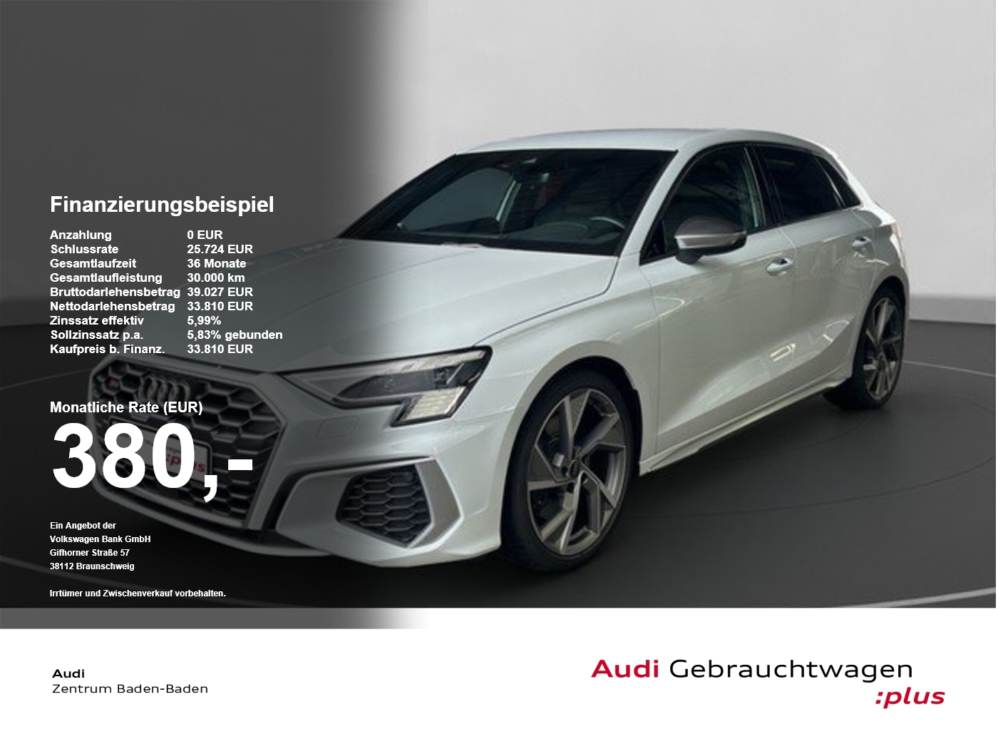 Audi S3 Sportback 2.0 TFSI quattro *MATRIX*RFK*SOUND* Akustikglas