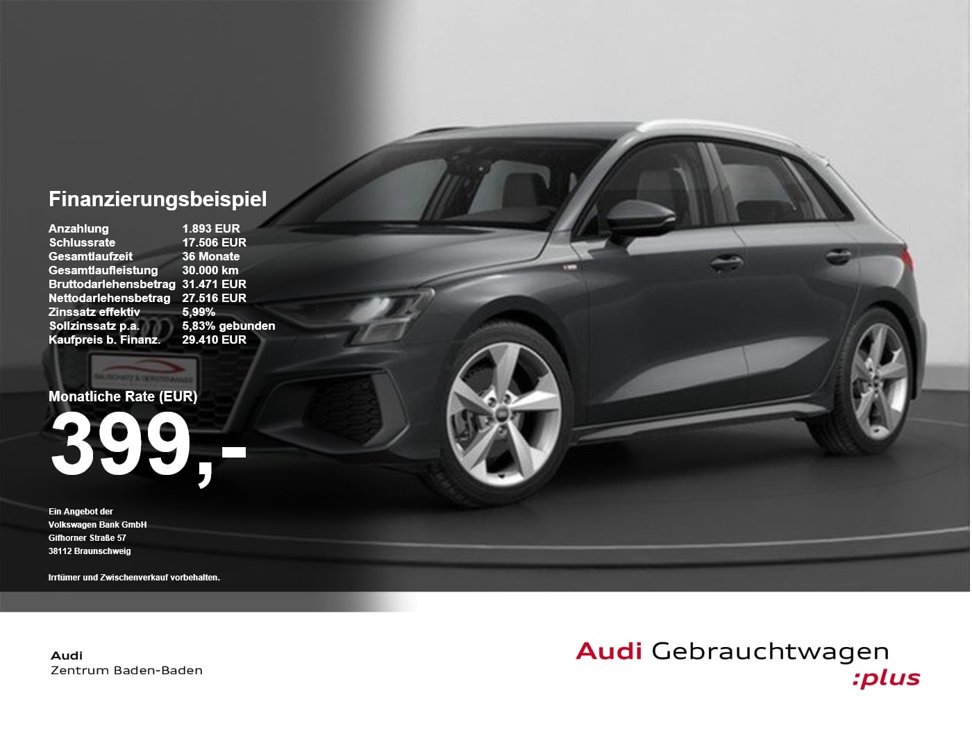Audi A3 Sportback 40 TFSI quattro S line *AHK*SOUND* DynLicht
