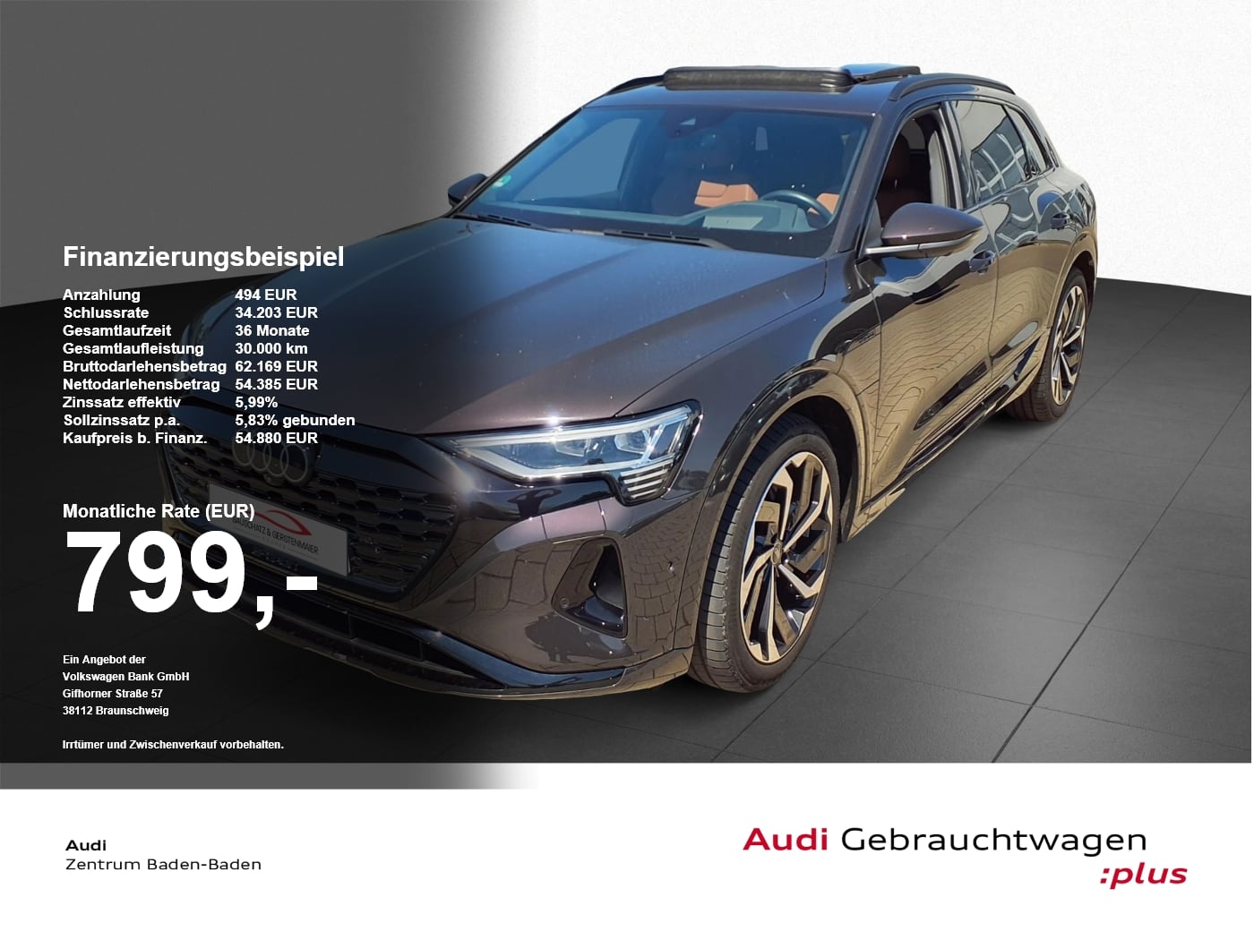Audi Q8 e-tron 55 quattro advanced *PANO*B&O*MATRIX* Akustikglas