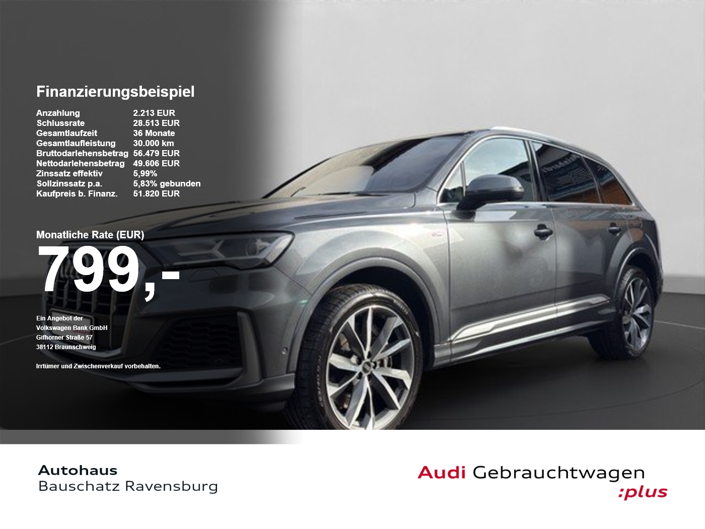 Audi Q7 55 TFSI e quattro S line LED*306&deg;*AHK*SOUND PDC