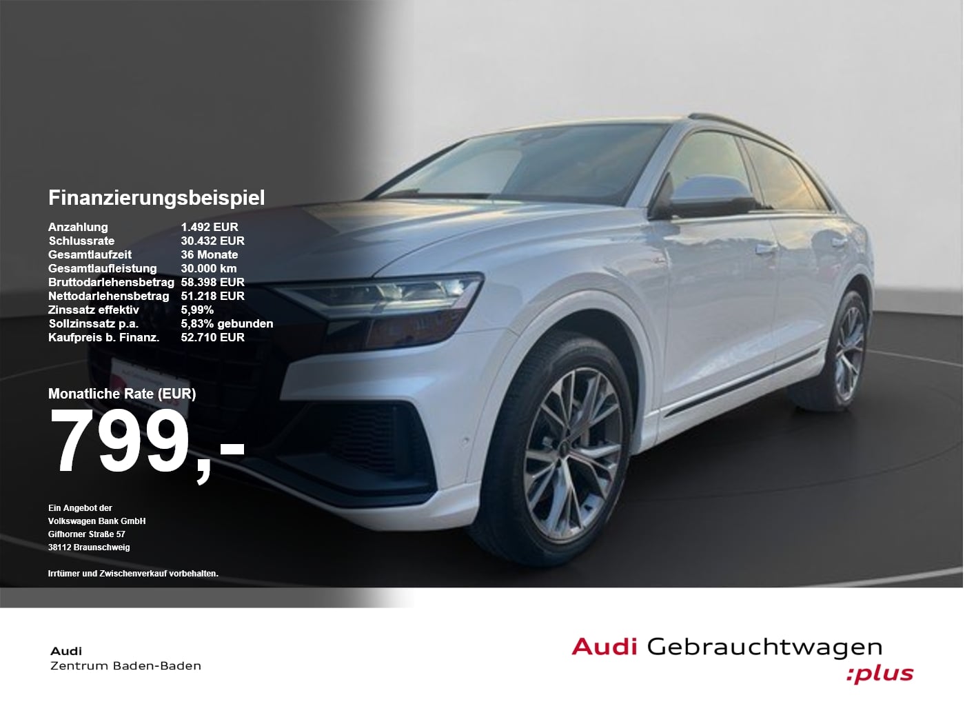 Audi Q8 55 TFSI e quattro S line PANO*OPTIK*RFK*ACC LED SD SoundSys ACC