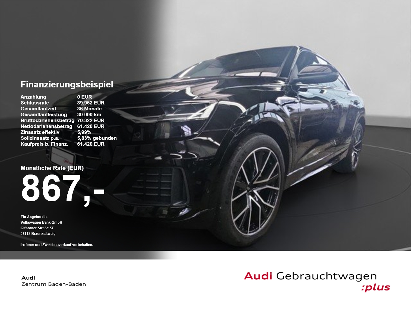 Audi Q8 50 TDI quattro *LED*RFK*SOUND*GRA*PRIVACY* Sportp. DynLicht Virtual