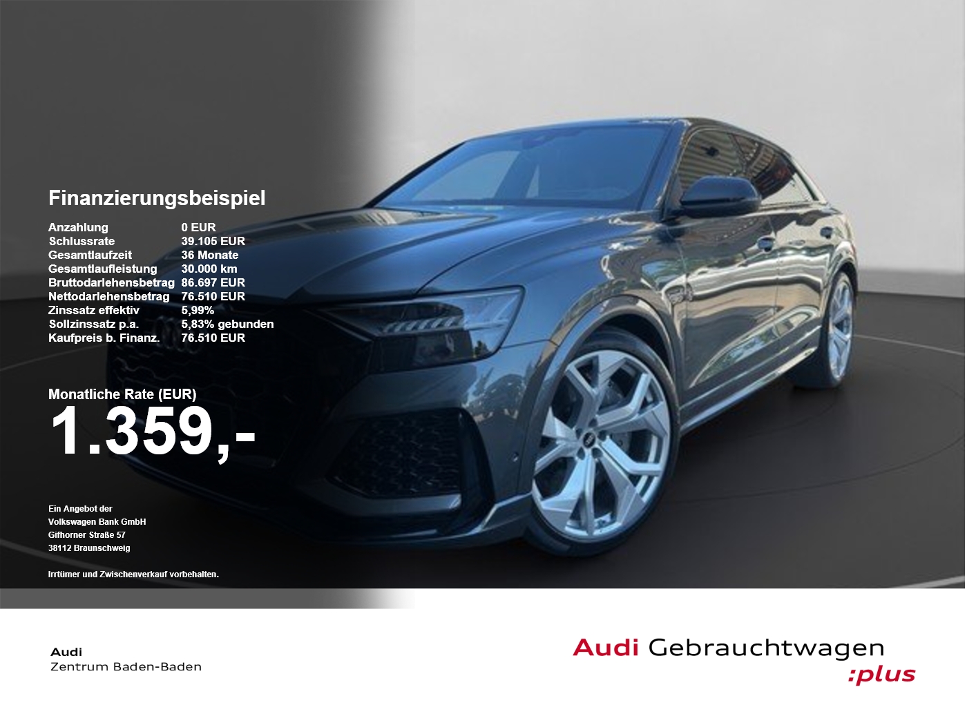 Audi RSQ8 4.0 TFSI quattro 305KM/H*MATRIX*PANO*LUFT
