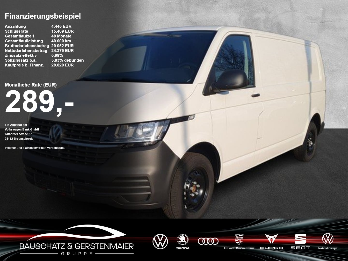 VW T6.1 Transporter Kasten LR 2.0 TDI *KLIMA*HFT*