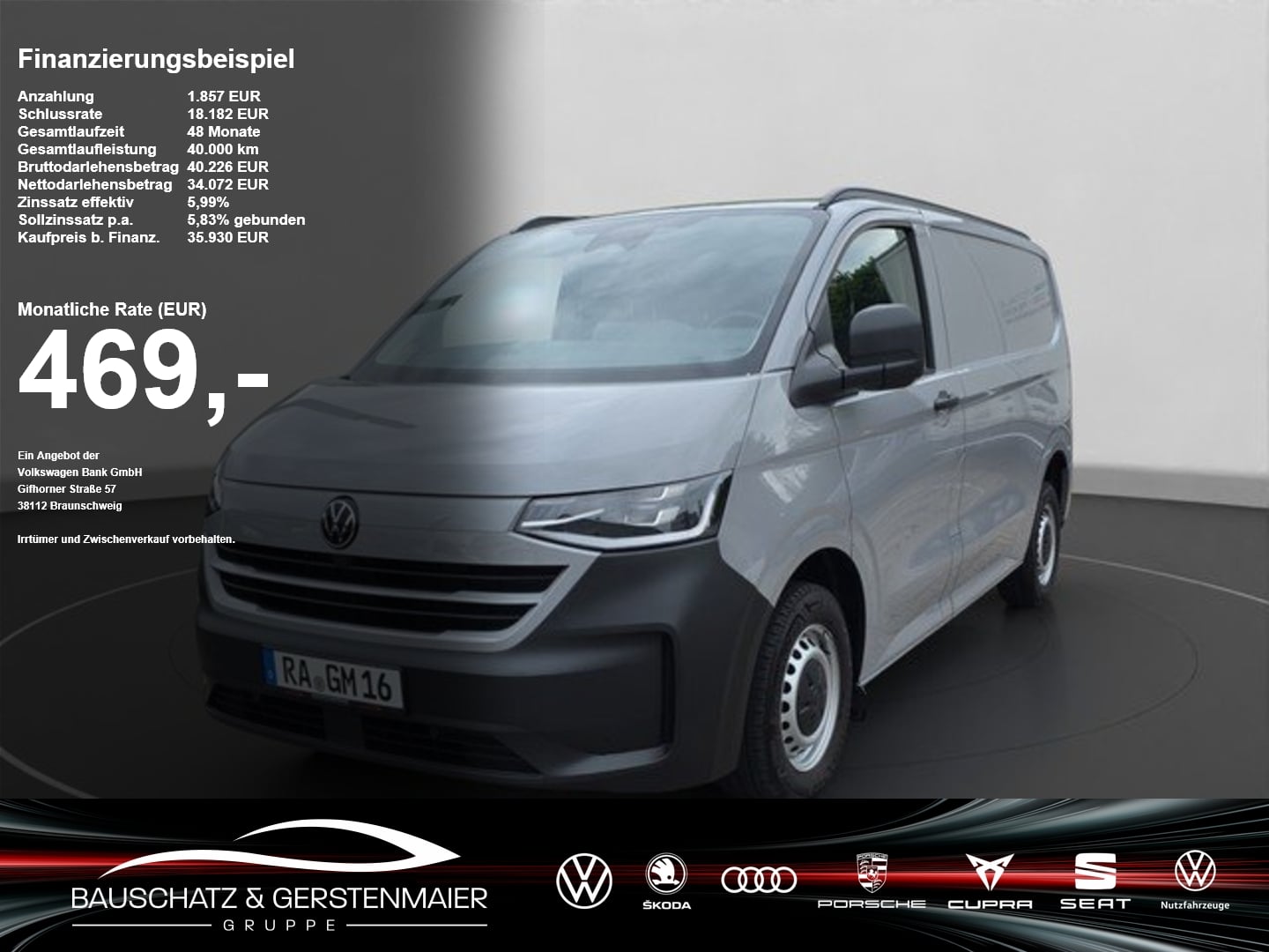VW T7 New Transporter Kasten 2.0 TDI *AHK*RFK*SZH*
