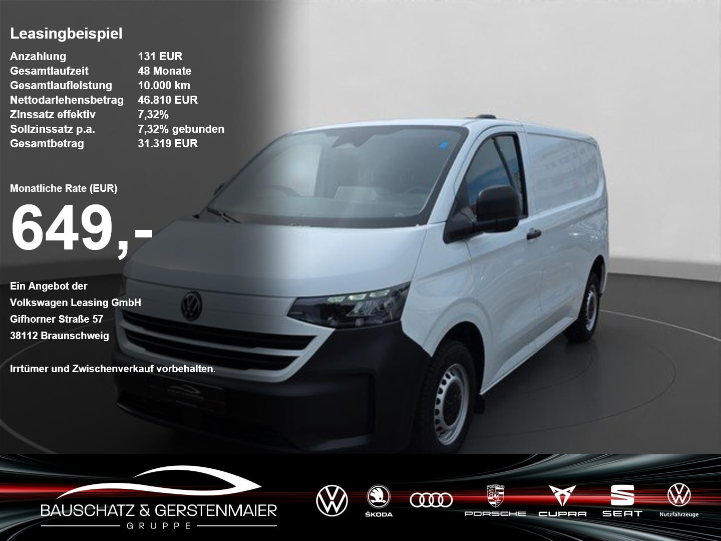 VW T7 New Transporter Kasten 2.0 TDI DSG *LED*RFK*