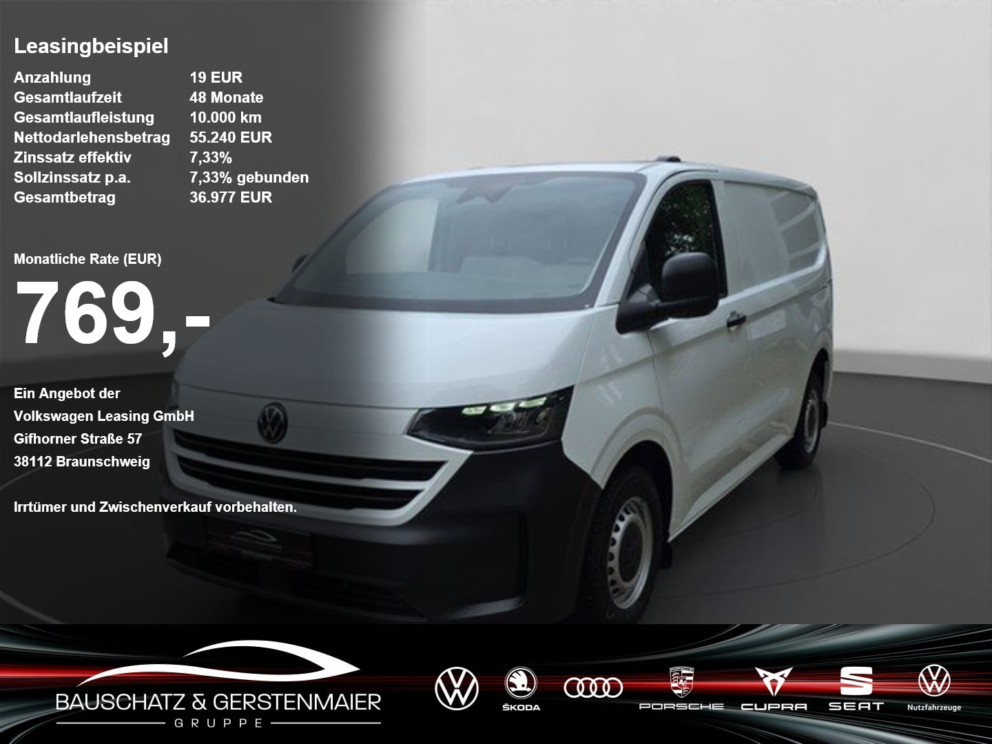 VW T7 New Transporter Kasten 2.0 TDI 4MOTION DSG