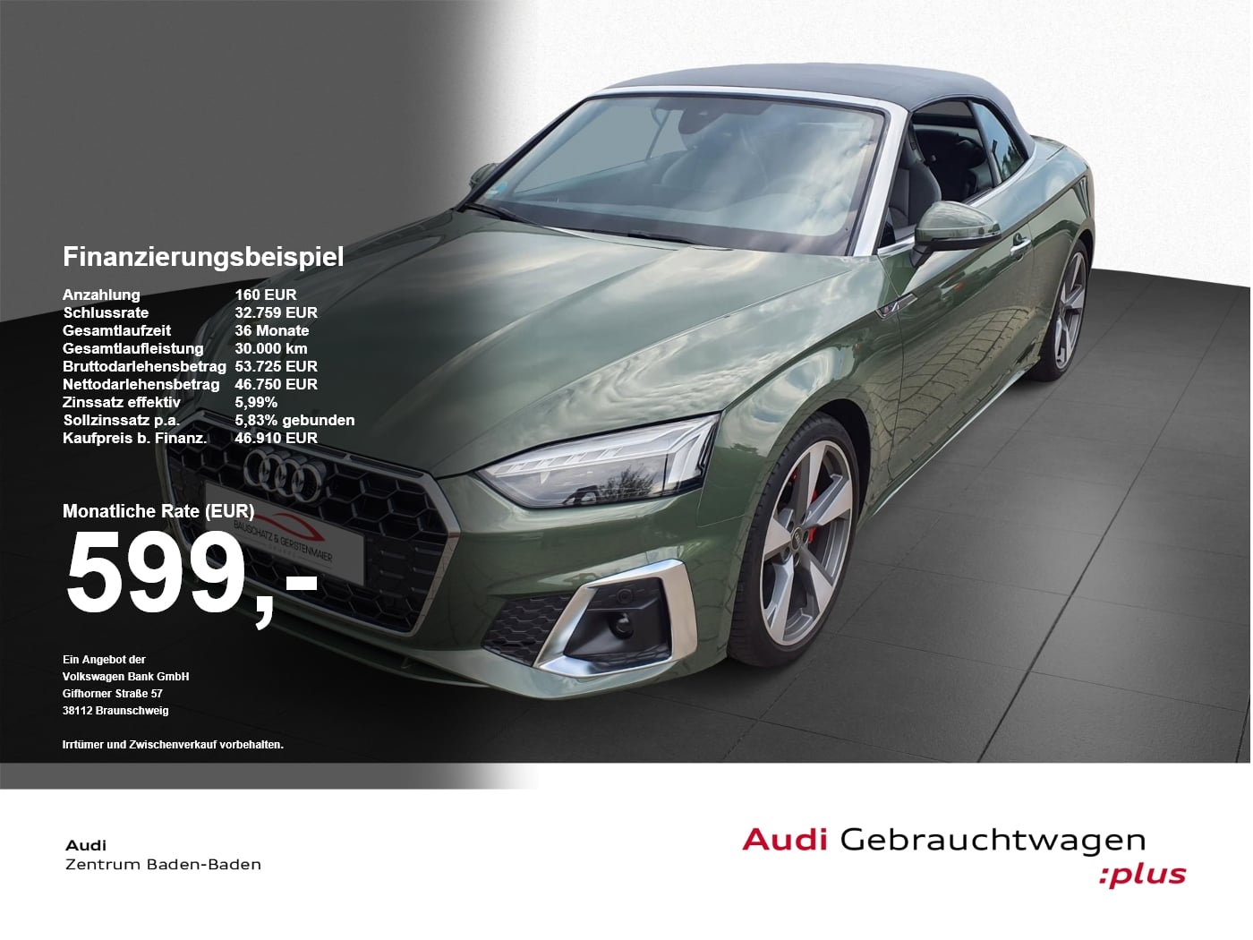 Audi A5 Cabriolet 40 TFSI S line *NAVI*B&O*KAMERA* PDC