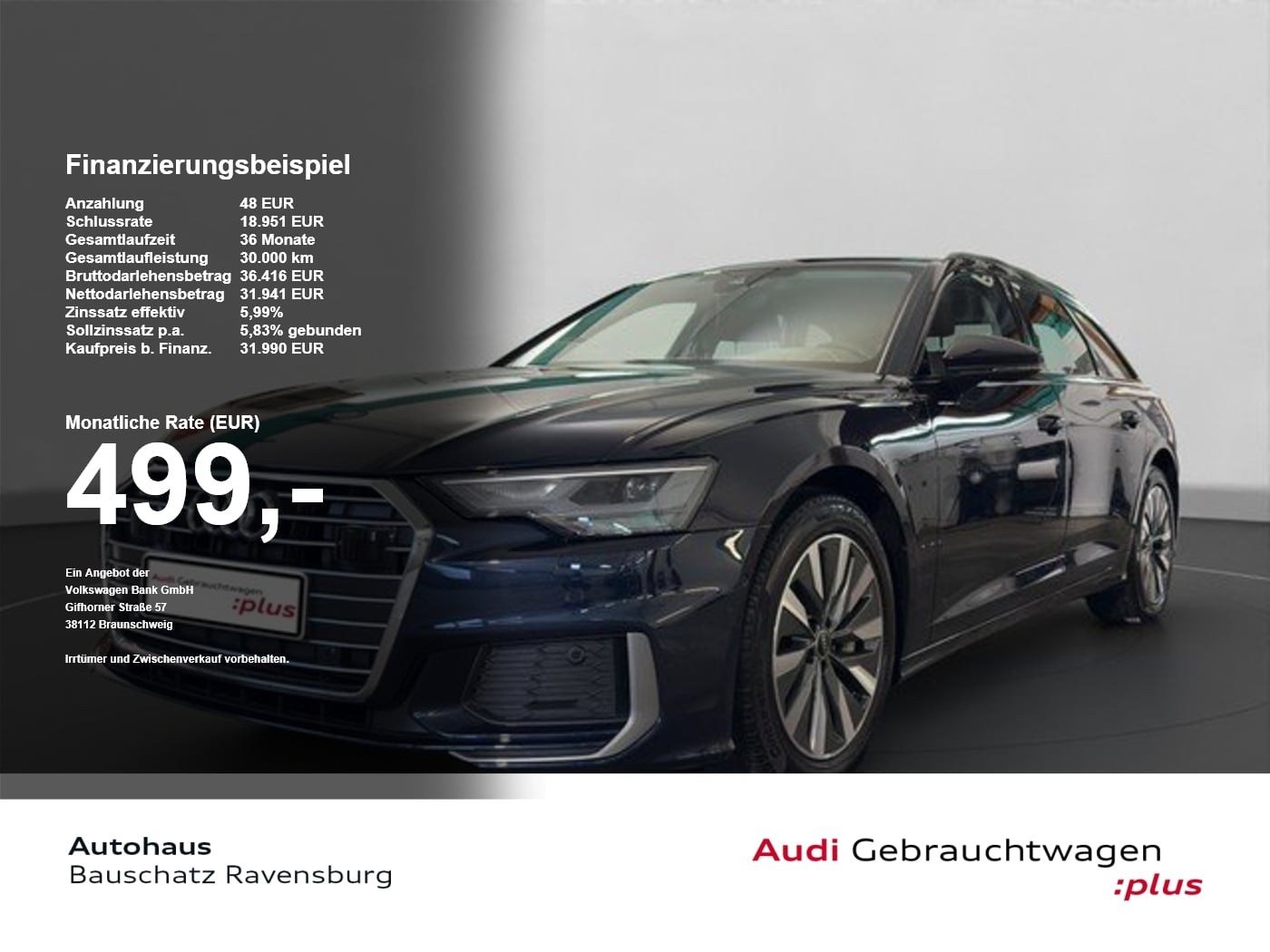 Audi A6 Avant 50 TFSI e quattro basis SOUND*VIRTUAL SpurH el.Heck