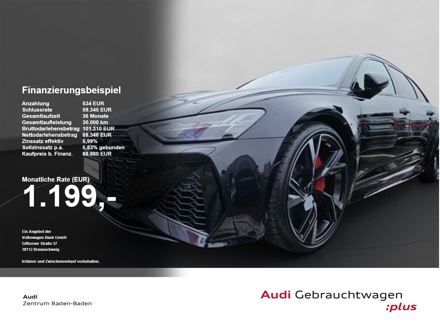 Audi RS 6 Avant 4.0 TFSI quattro KERAMIK*STHZ*DESIGN PDC ACC Nacht