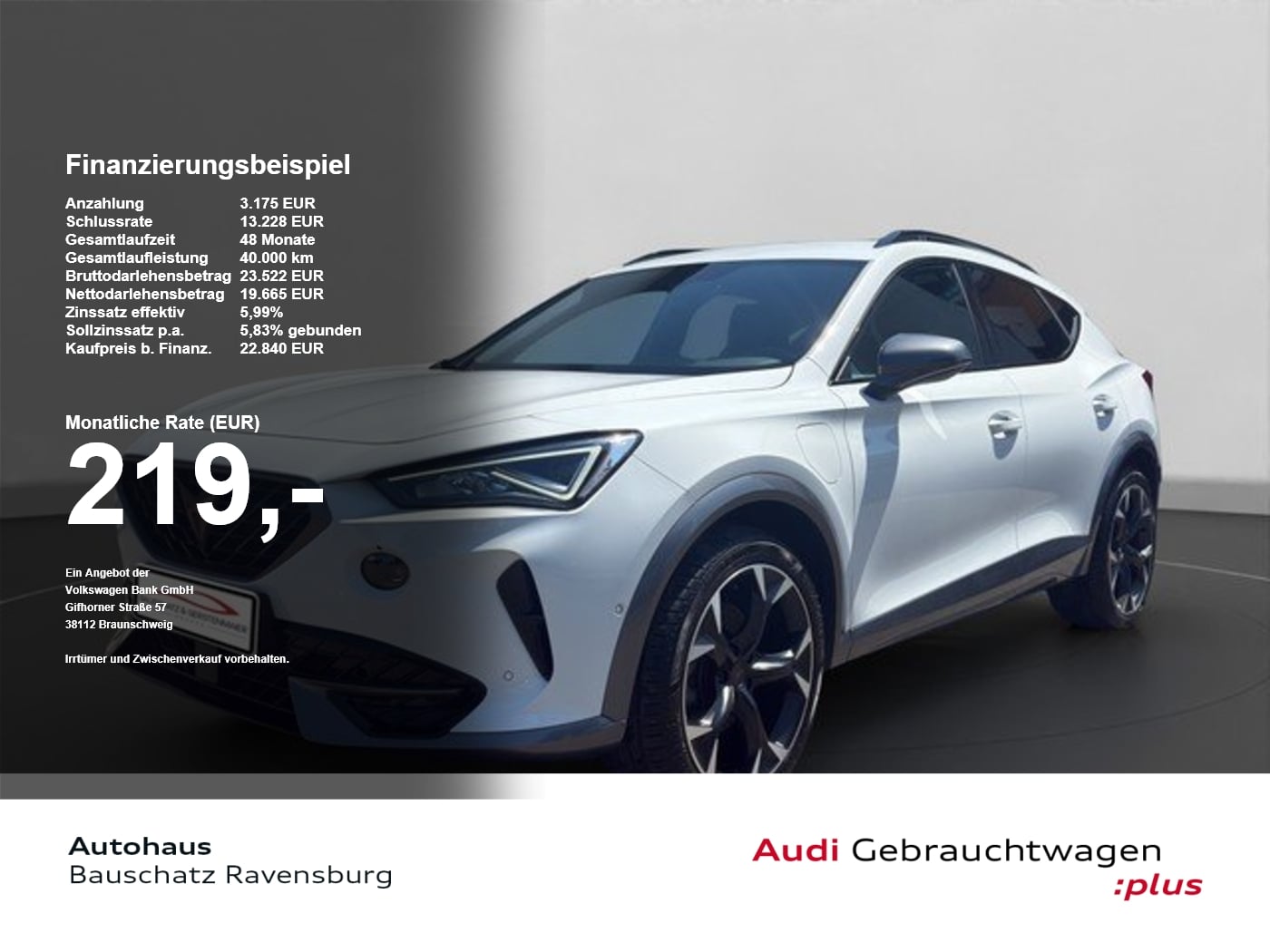 Cupra Formentor 1.4 TSI e-Hybrid *LED*RFK*NAVI*ACC*SH* Navi PDC SpurH SpurW el.Heck Kam.