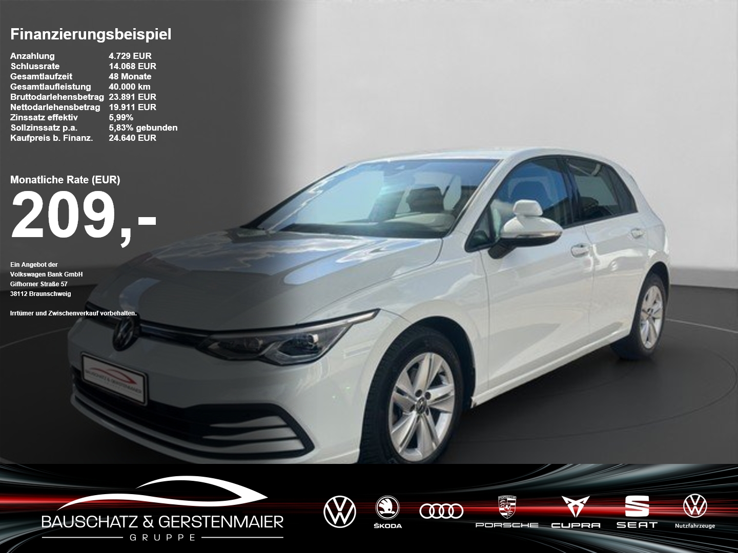 VW Golf Life 2.0 TDI DSG Life*FAHRSCHULFAHRZEUG AHK Navi DynLicht Kam. LED
