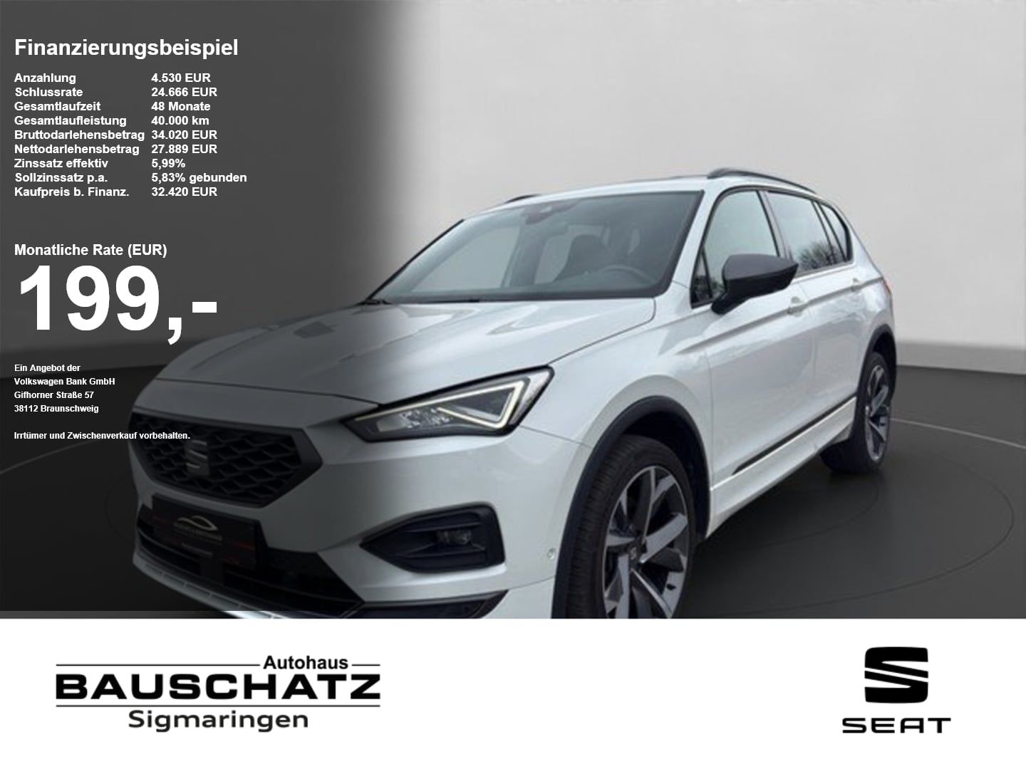 Seat Tarraco 2.0 TDI 4Drive DSG FR *7-SITZER*PANO* SpurH AUT el.Heck KlimaA
