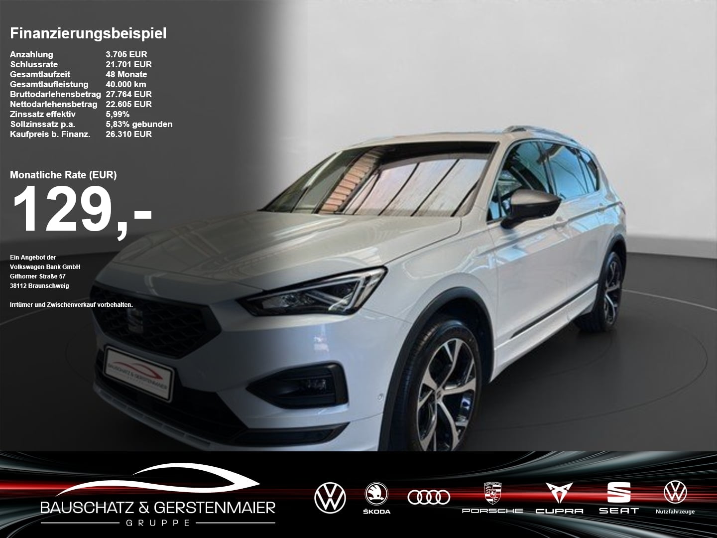 Seat Tarraco 2.0 TDI FR LED*AHK*PANO*STHZ*KESSY*BEATS SpurH AUT el.Heck KlimaA Virtual