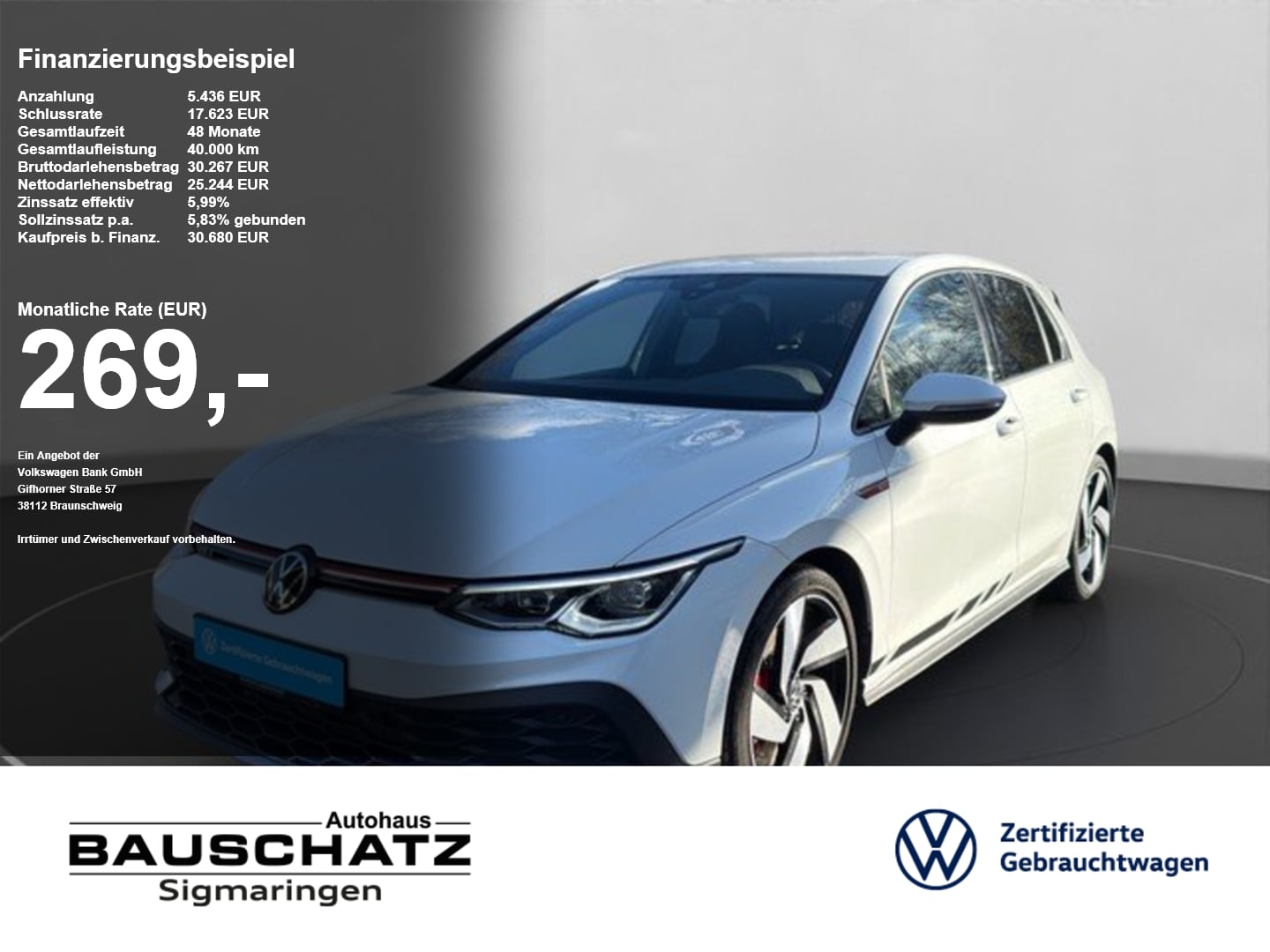 VW Golf VIII GTI 2.0 TSI DSG Clubsport *LED*NAVI* Navi PDC Kam. SHZ