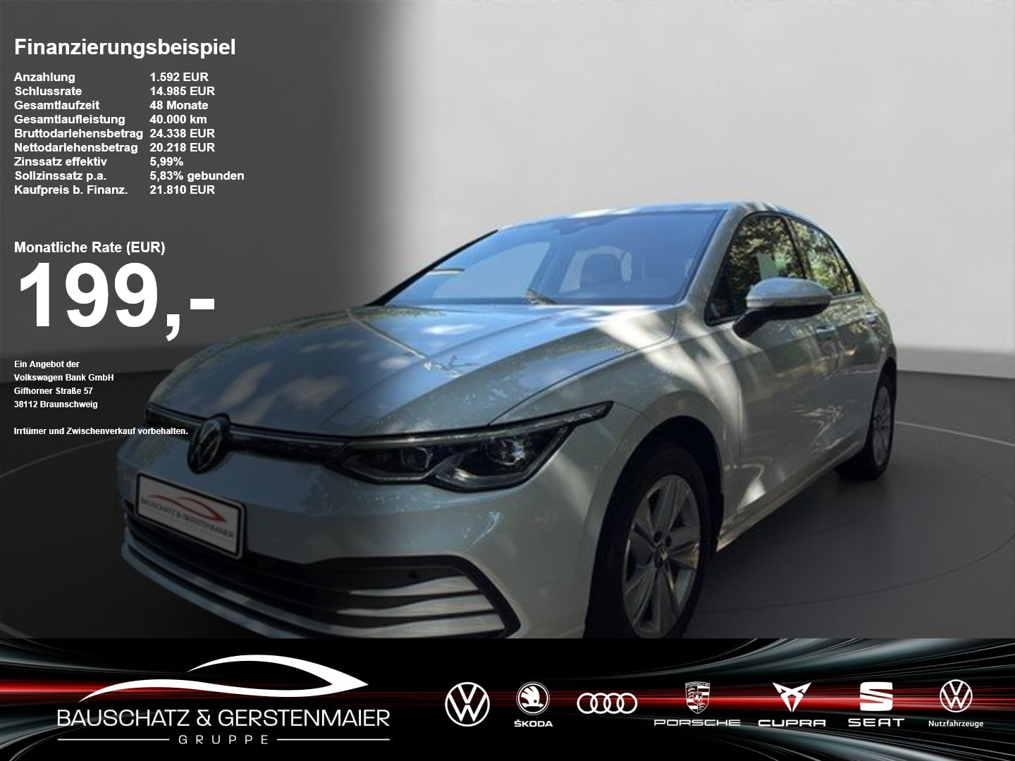 VW Golf VIII 2.0 TDI Life *LED*RFK*ACC*NAVI*SZH* AHK Navi ACC DynLicht Kam.