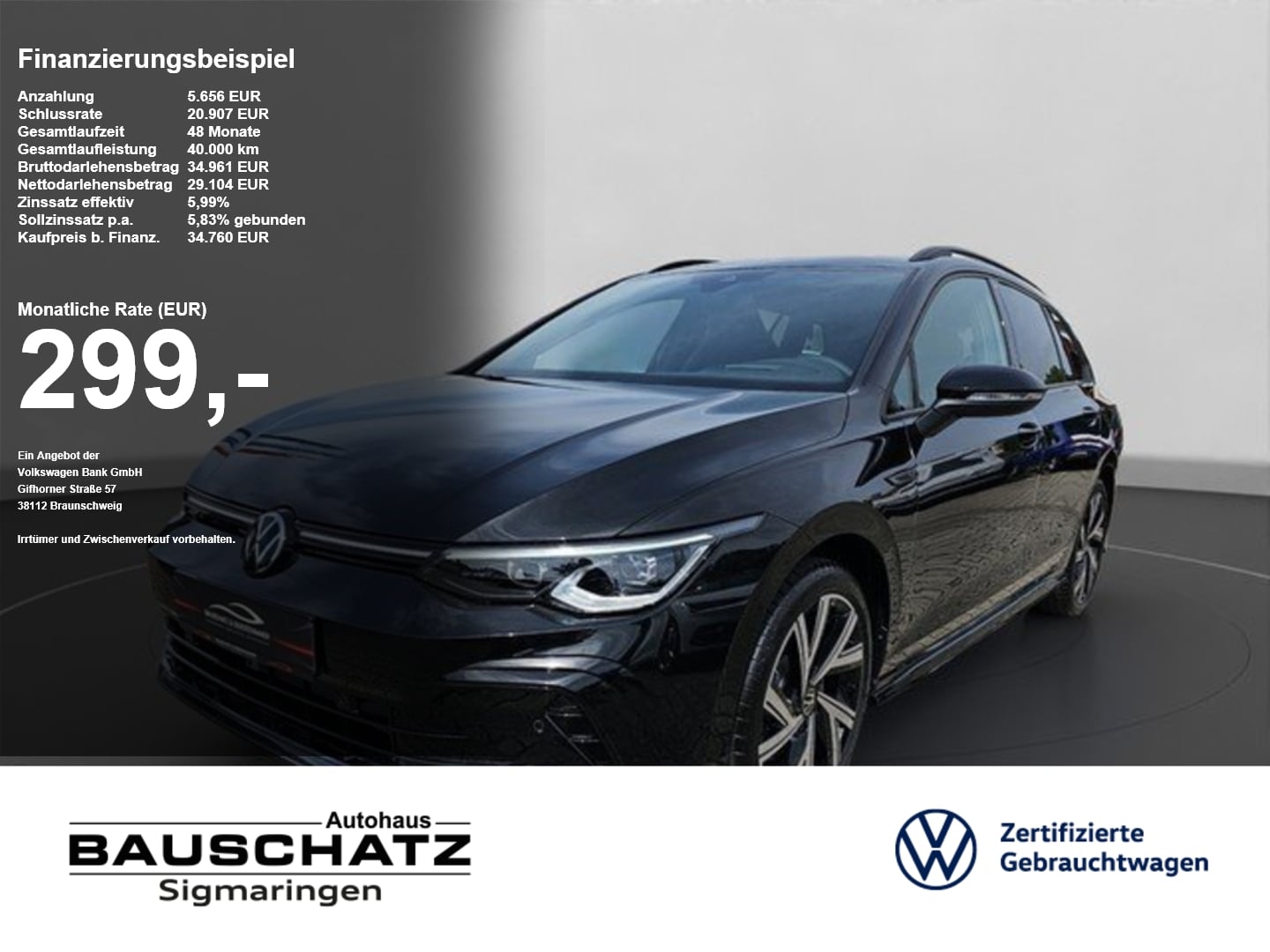VW Golf VIII Variant 2.0 TSI 4MOTION DSG R-Line Sportp.