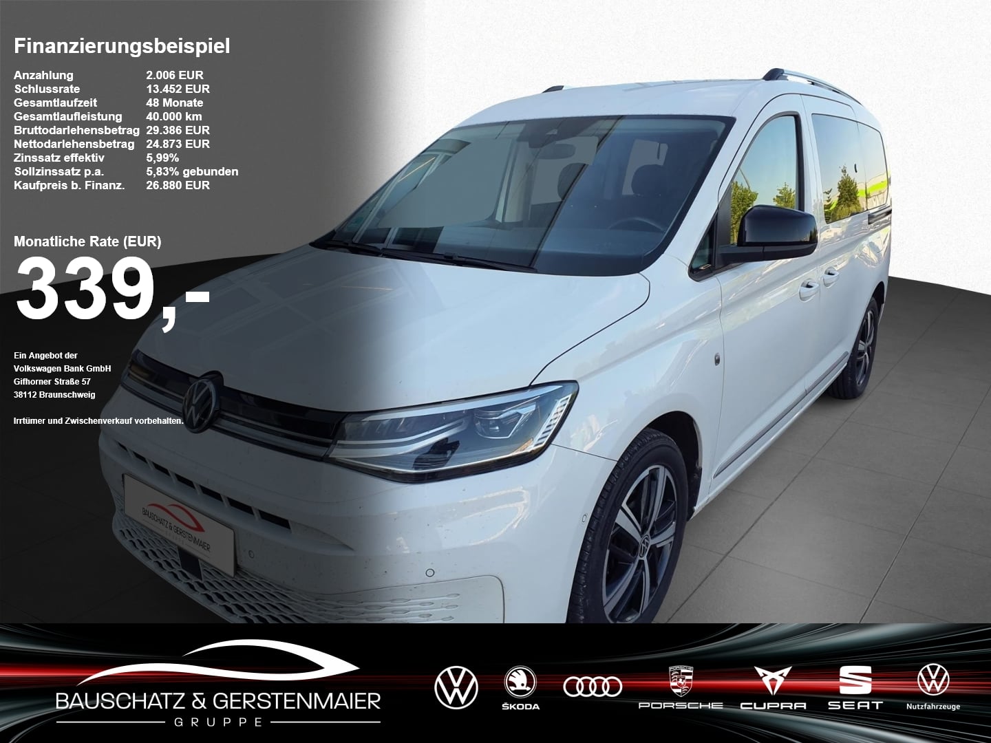 VW Caddy Maxi 2.0 TDI DSG Style *LED*AHK*NAVI*RFK* AHK ACC DynLicht ParkAss