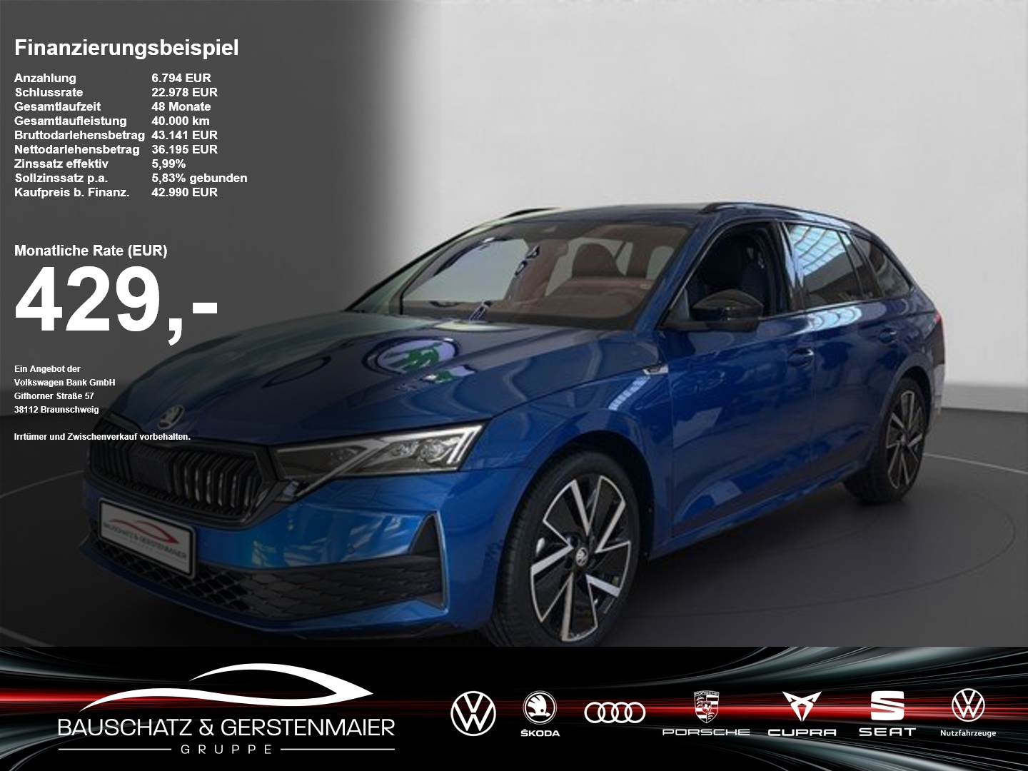 Skoda Octavia Combi Sportline 2.0 TDI 110 kW 7-Gang-DSG